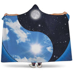 Sky And Space Yin Yang Print Hooded Blanket