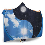 Sky And Space Yin Yang Print Hooded Blanket