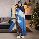 Sky And Space Yin Yang Print Hooded Blanket