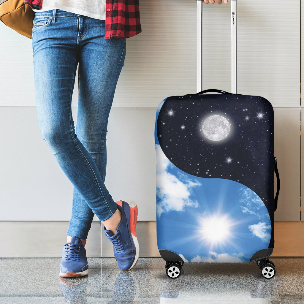 Sky And Space Yin Yang Print Luggage Cover
