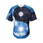 Sky And Space Yin Yang Print Men's Baseball Jersey