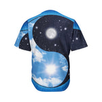 Sky And Space Yin Yang Print Men's Baseball Jersey