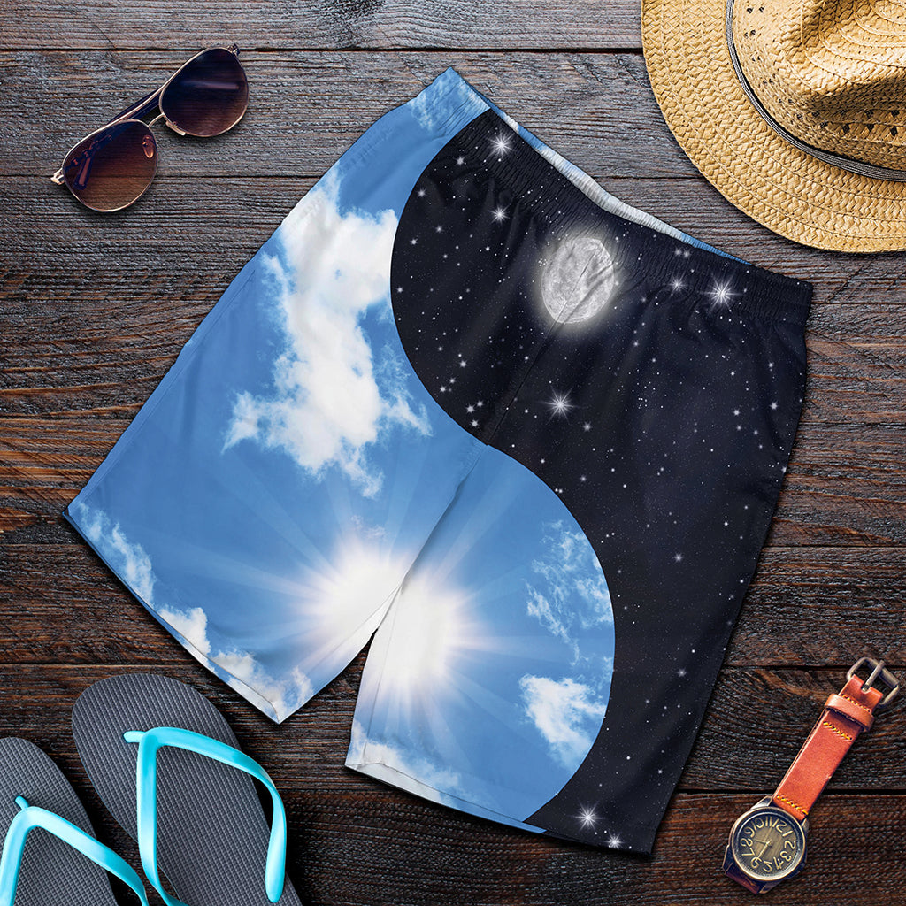 Sky And Space Yin Yang Print Men's Shorts