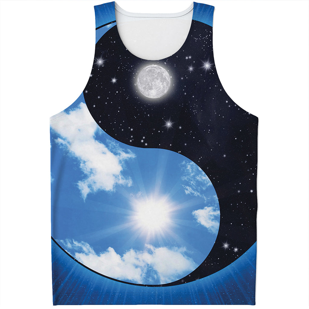 Sky And Space Yin Yang Print Men's Tank Top