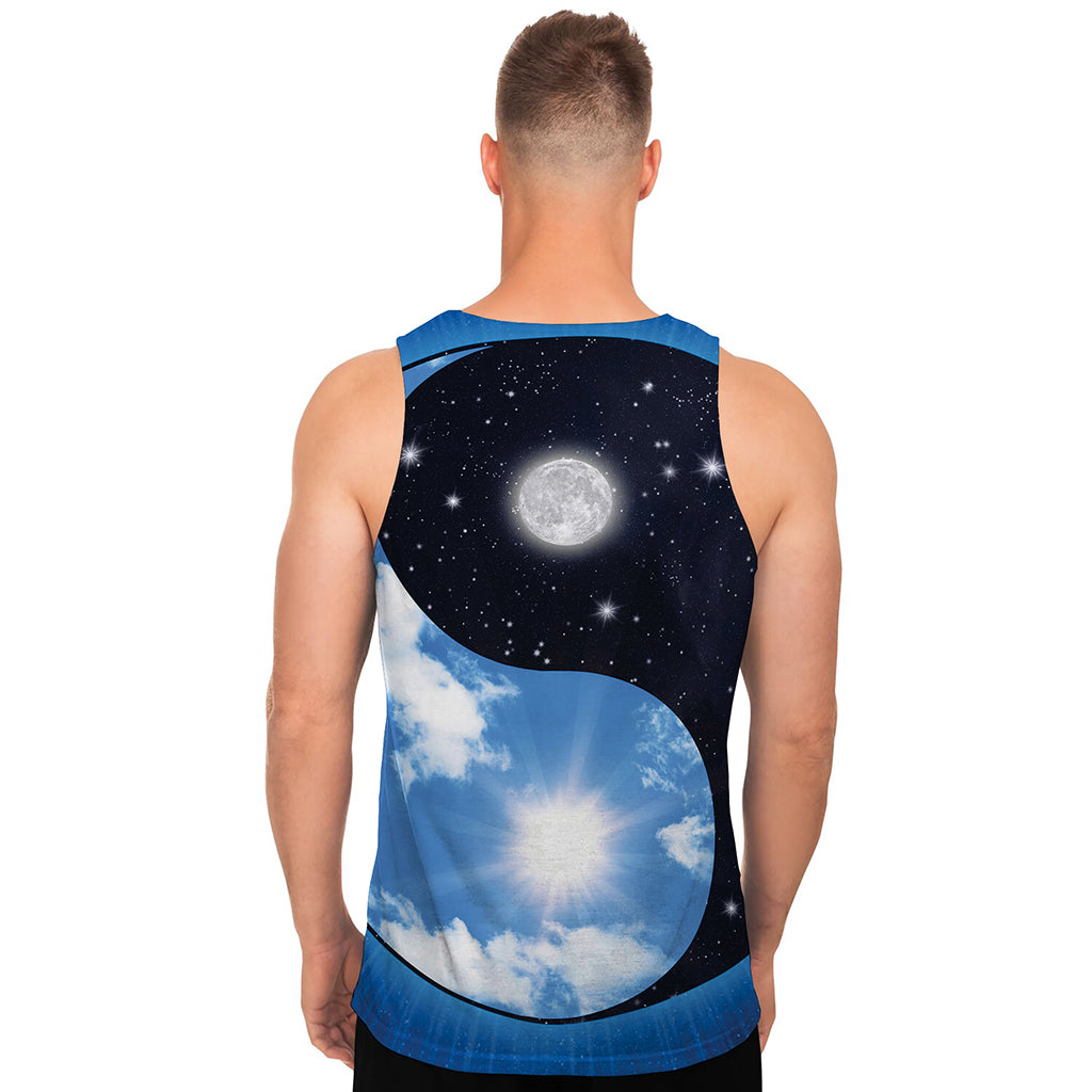 Sky And Space Yin Yang Print Men's Tank Top