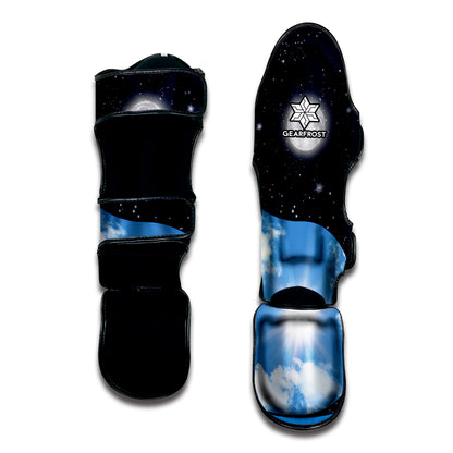 Sky And Space Yin Yang Print Muay Thai Shin Guard