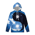 Sky And Space Yin Yang Print Pullover Hoodie