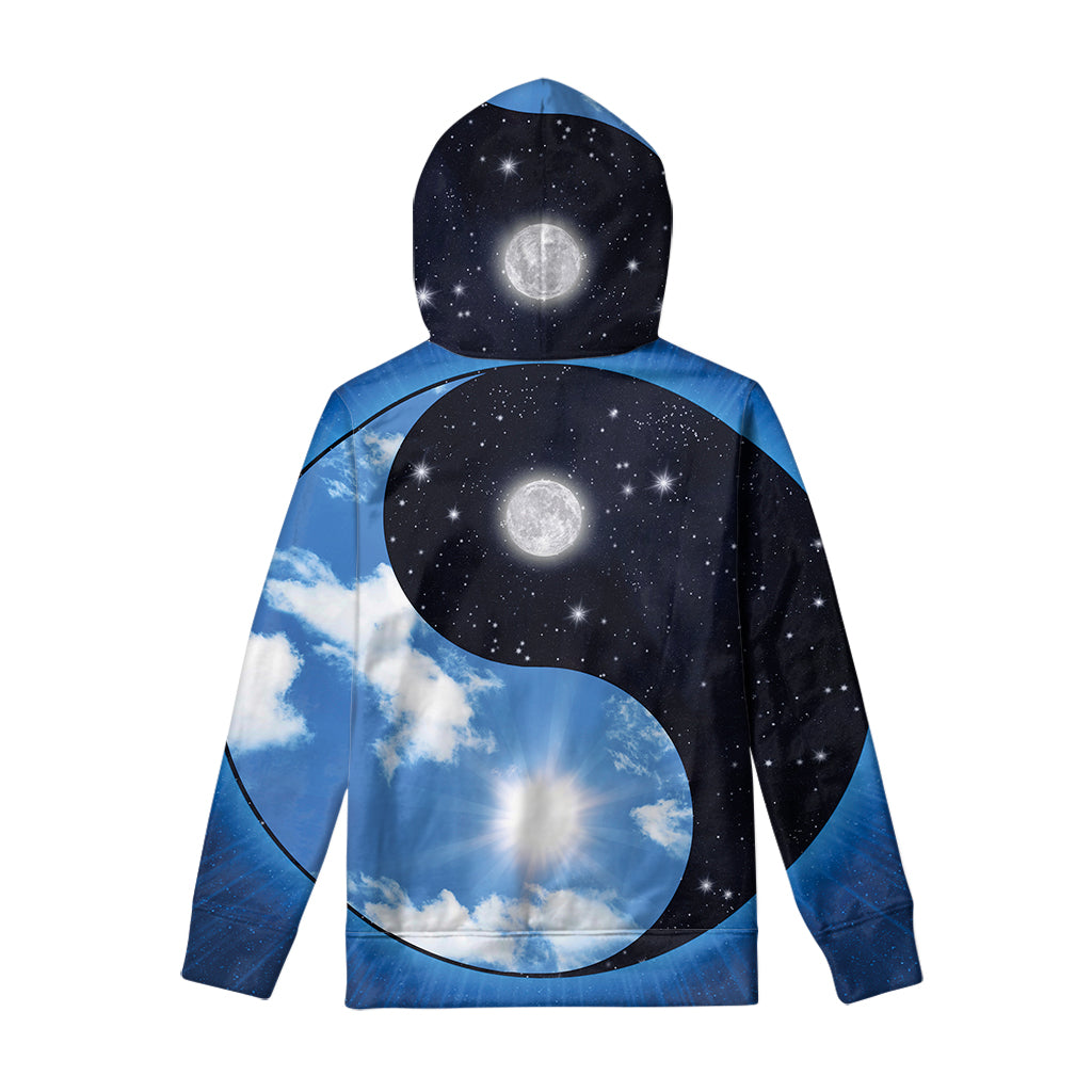 Sky And Space Yin Yang Print Pullover Hoodie