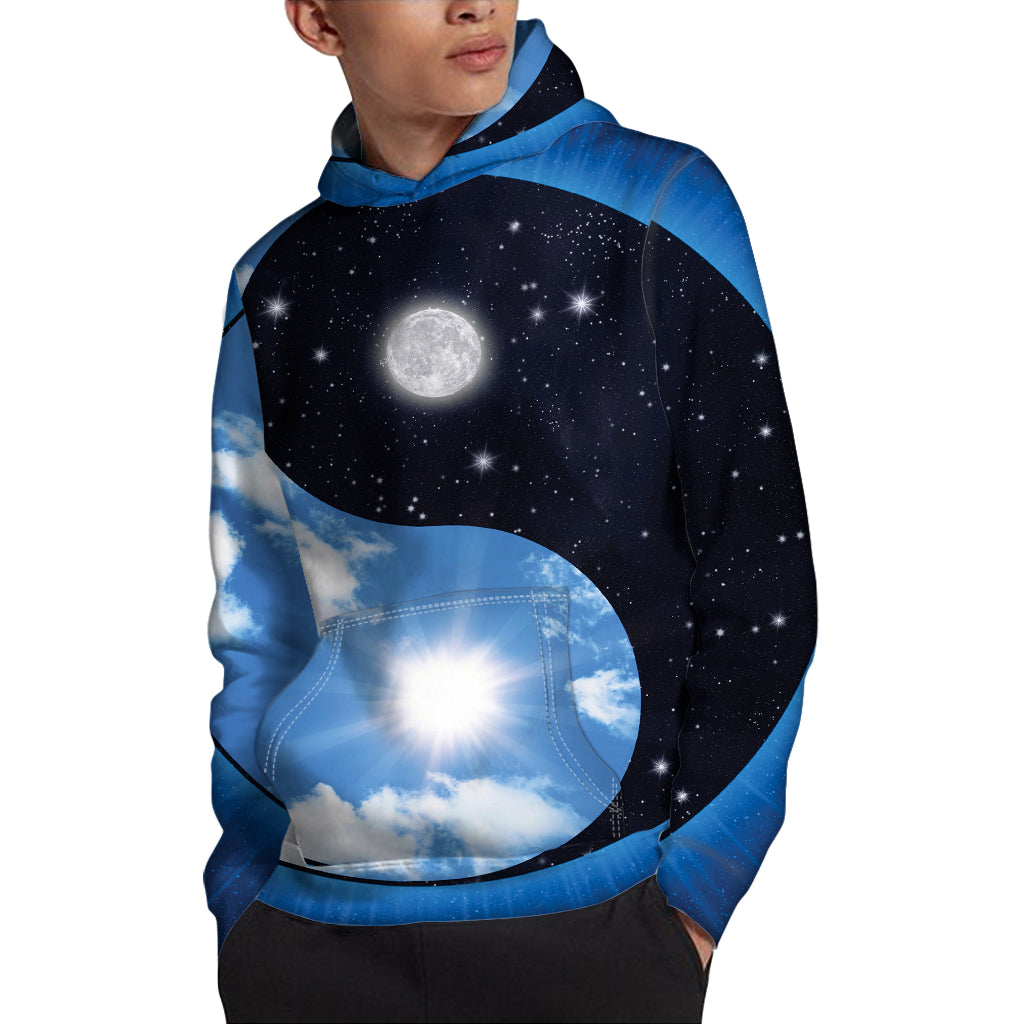 Sky And Space Yin Yang Print Pullover Hoodie