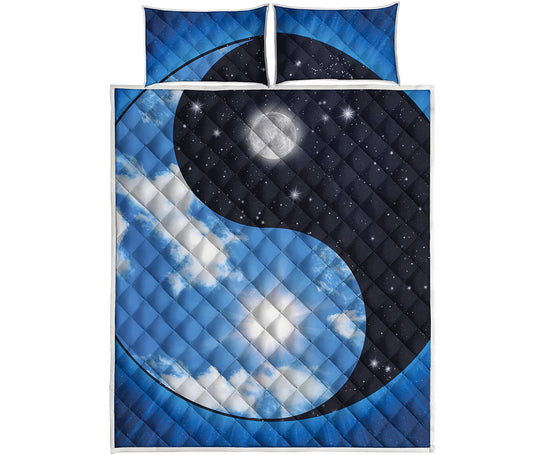 Sky And Space Yin Yang Print Quilt Bed Set