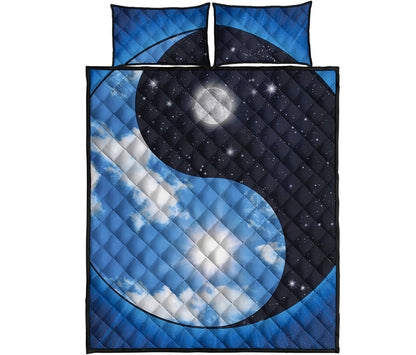 Sky And Space Yin Yang Print Quilt Bed Set
