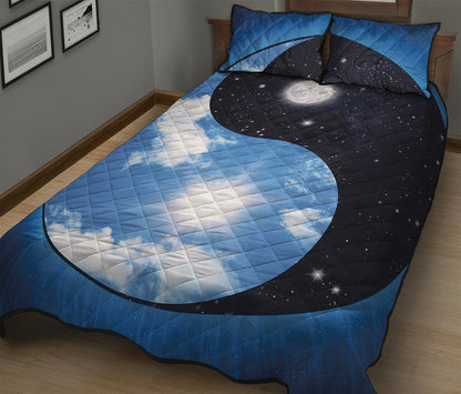Sky And Space Yin Yang Print Quilt Bed Set