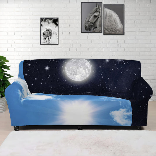 Sky And Space Yin Yang Print Sofa Cover