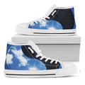 Sky And Space Yin Yang Print White High Top Sneakers