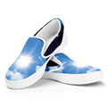 Sky And Space Yin Yang Print White Slip On Sneakers