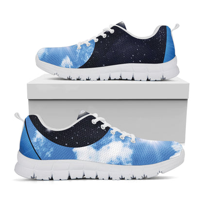 Sky And Space Yin Yang Print White Sneakers