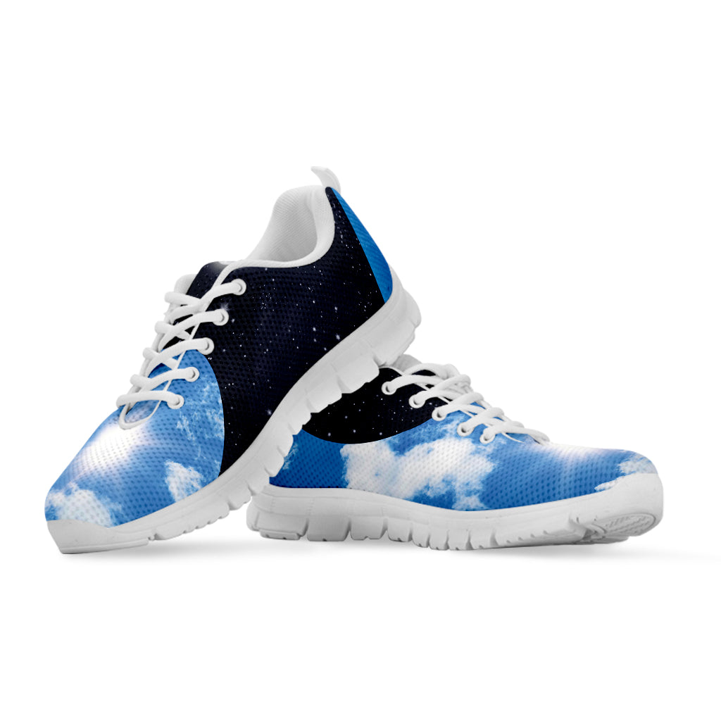 Sky And Space Yin Yang Print White Sneakers