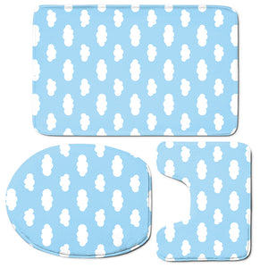 Sky Cloud Pattern Print 3 Piece Bath Mat Set