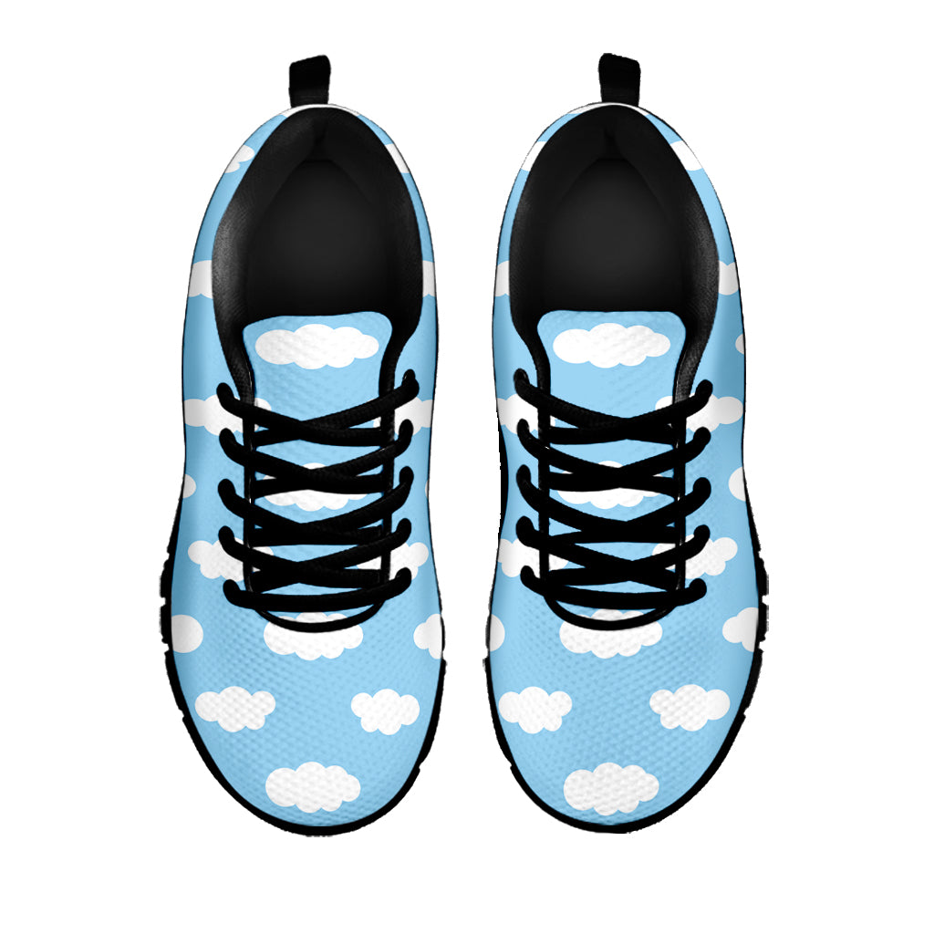 Sky Cloud Pattern Print Black Sneakers