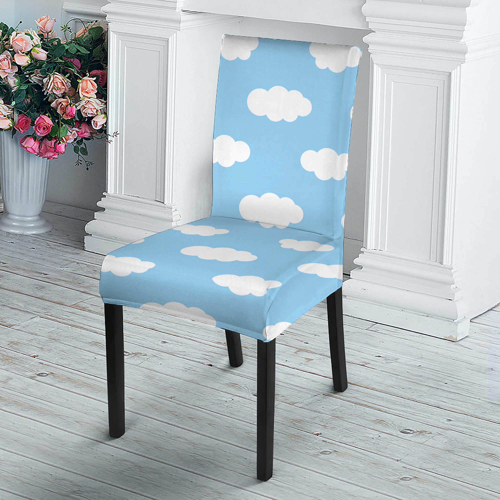 Sky Cloud Pattern Print Dining Chair Slipcover