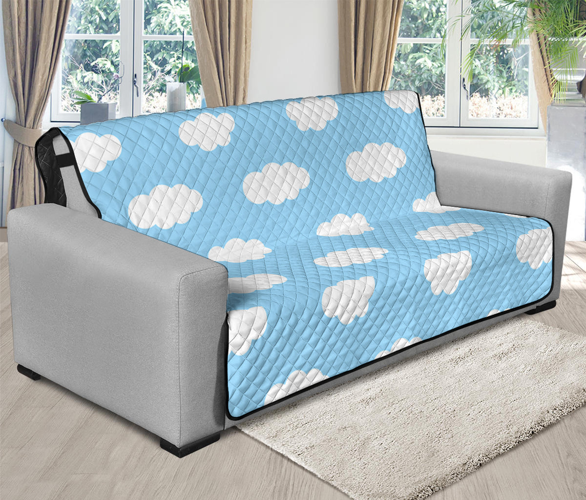 Sky Cloud Pattern Print Futon Protector