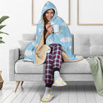 Sky Cloud Pattern Print Hooded Blanket