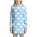 Sky Cloud Pattern Print Pullover Hoodie Dress