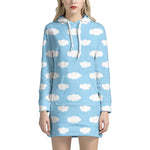 Sky Cloud Pattern Print Hoodie Dress