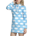 Sky Cloud Pattern Print Hoodie Dress