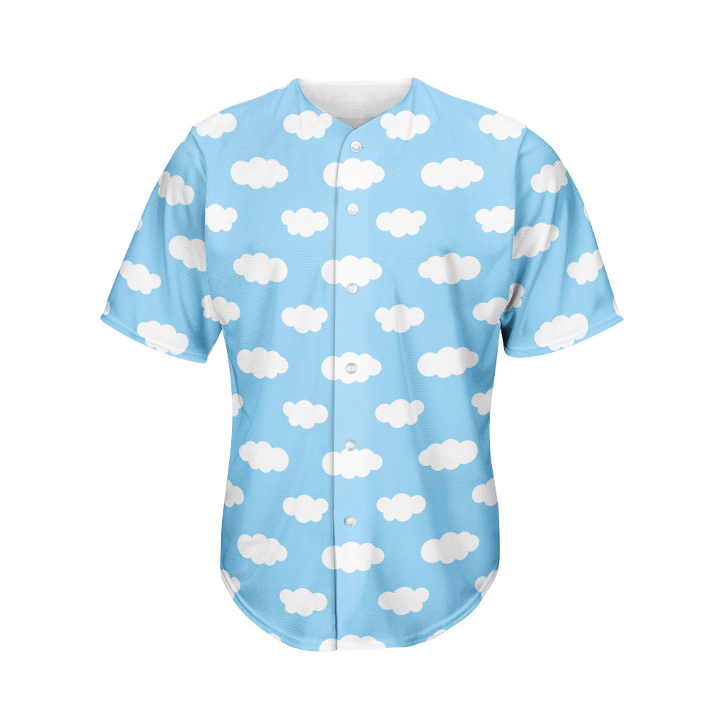 Sky Cloud Pattern Print Men's Baseball Jersey