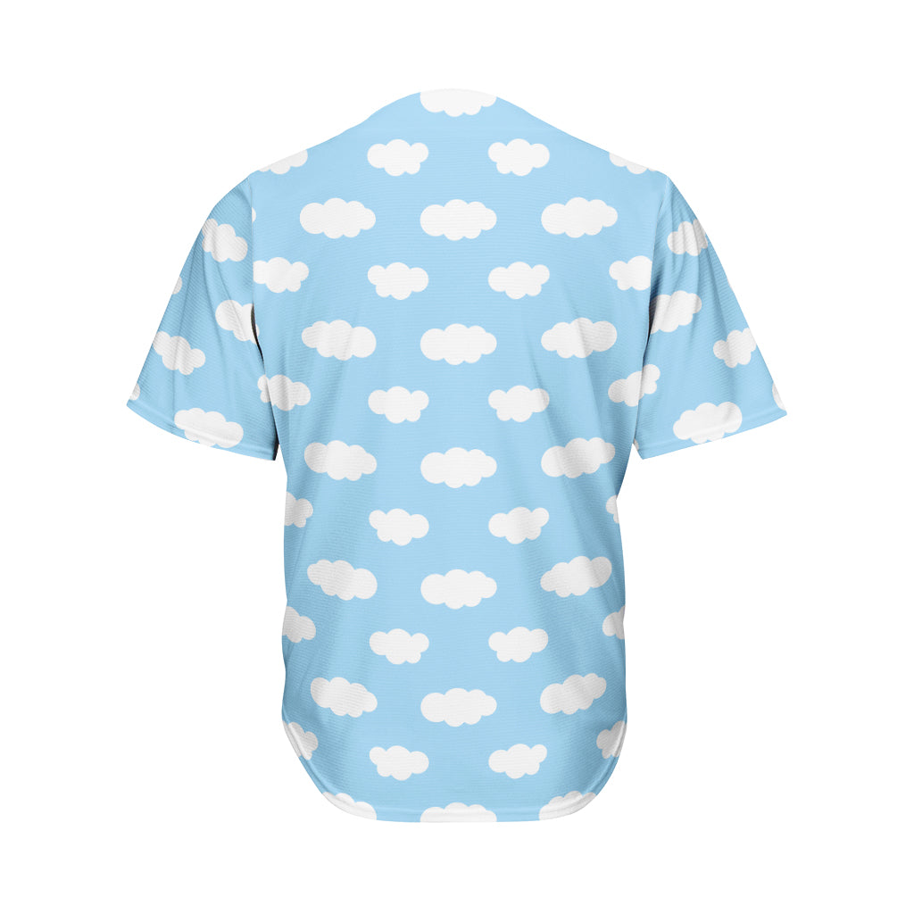 Sky Cloud Pattern Print Men's Baseball Jersey