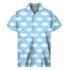 Sky Cloud Pattern Print Men's Short Sleeve Shirt