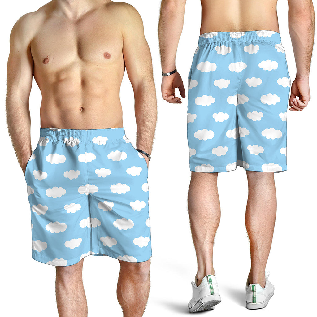 Sky Cloud Pattern Print Men's Shorts