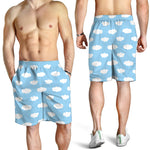 Sky Cloud Pattern Print Men's Shorts