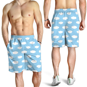 Sky Cloud Pattern Print Men's Shorts