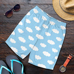 Sky Cloud Pattern Print Men's Shorts