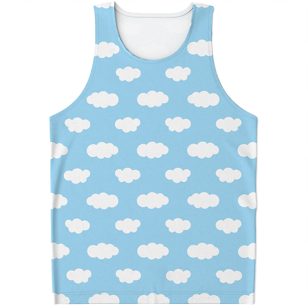 Sky Cloud Pattern Print Men's Tank Top