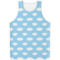 Sky Cloud Pattern Print Men's Tank Top