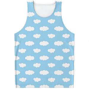 Sky Cloud Pattern Print Men's Tank Top