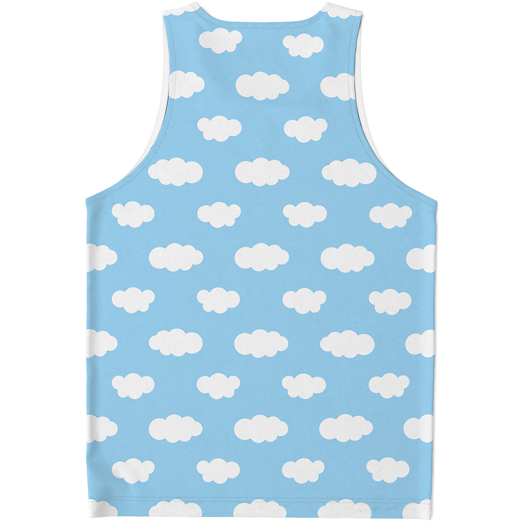 Sky Cloud Pattern Print Men's Tank Top