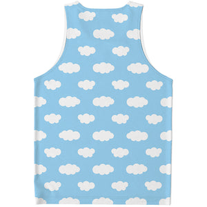 Sky Cloud Pattern Print Men's Tank Top