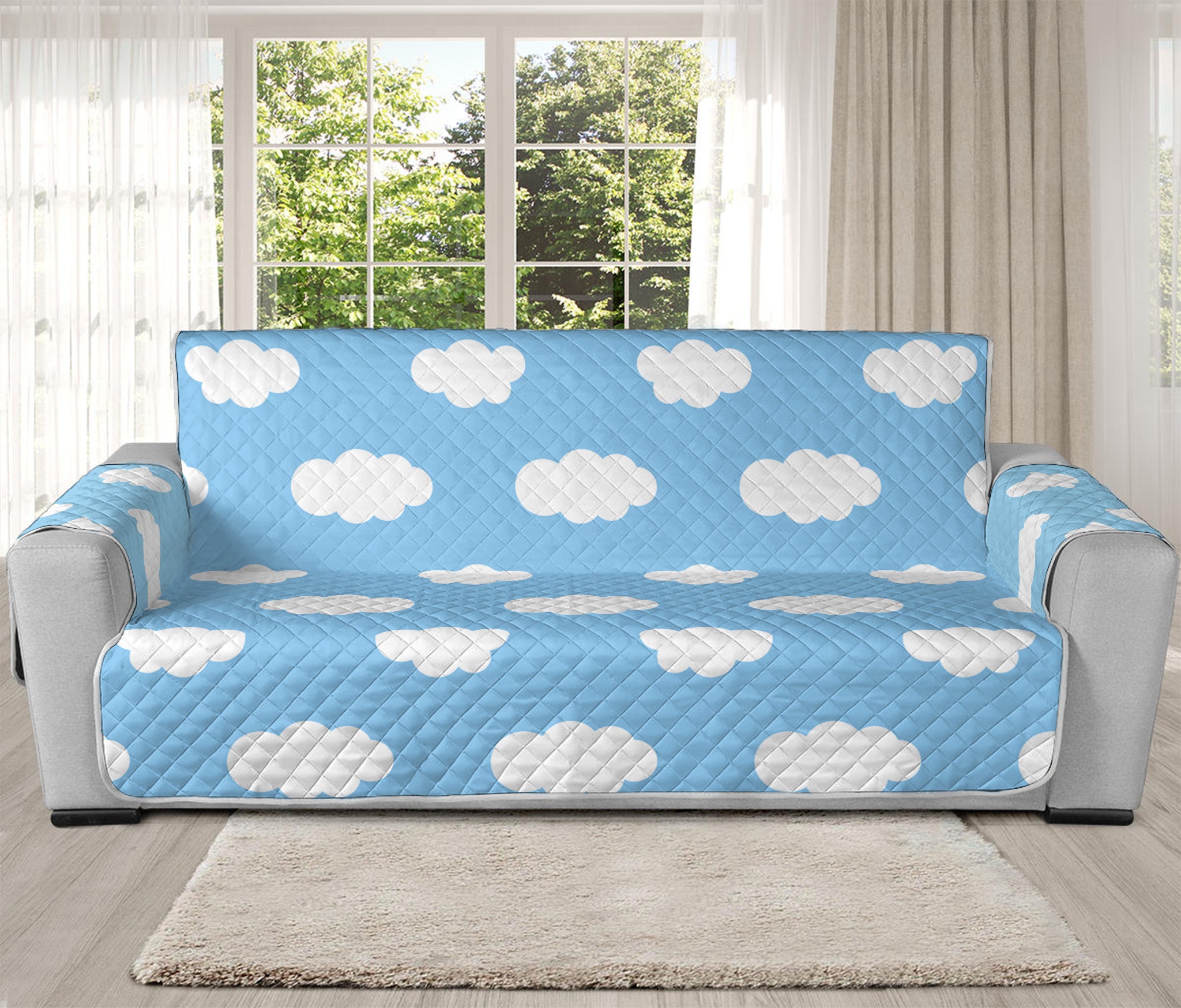 Sky Cloud Pattern Print Oversized Sofa Protector