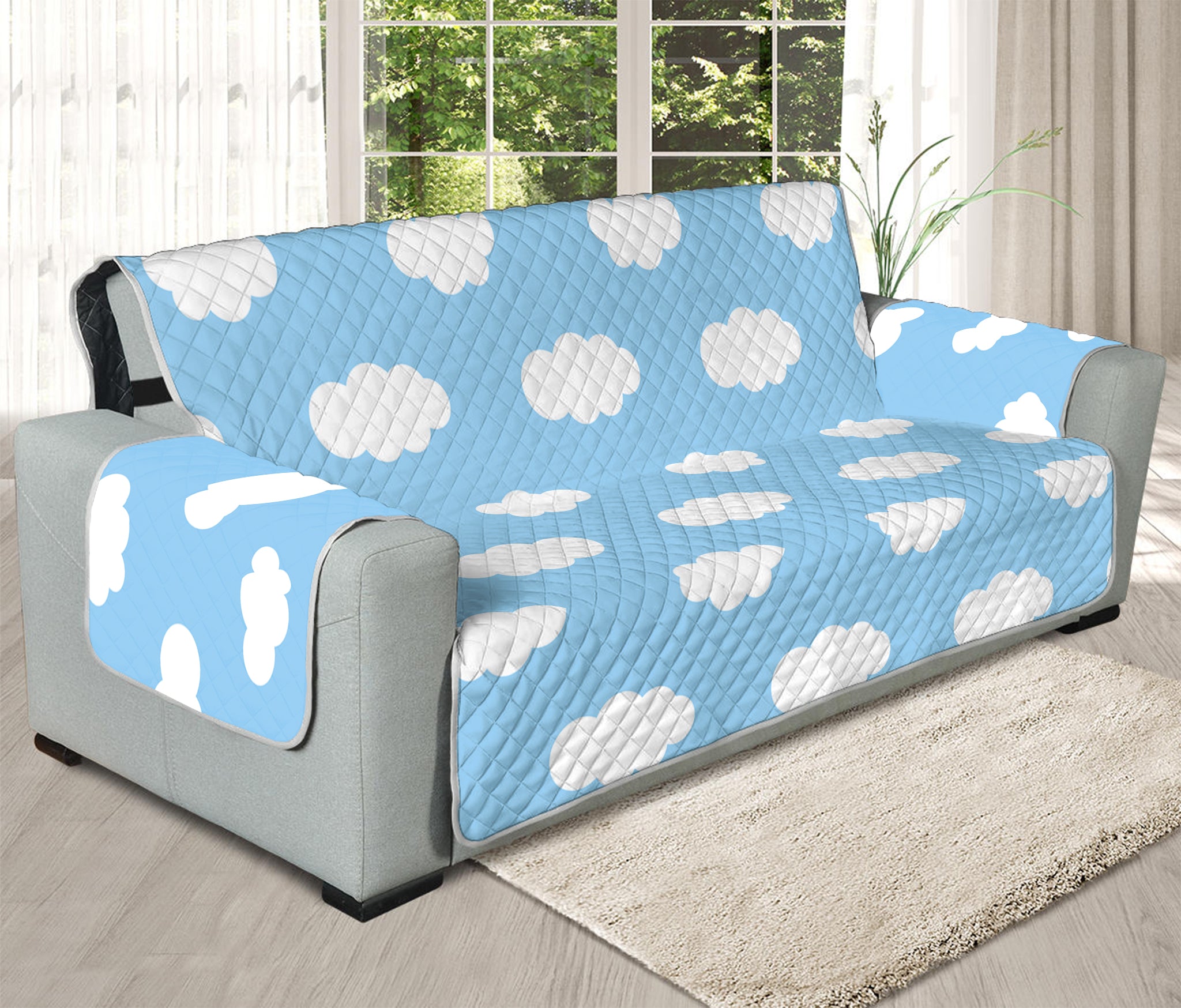 Sky Cloud Pattern Print Oversized Sofa Protector