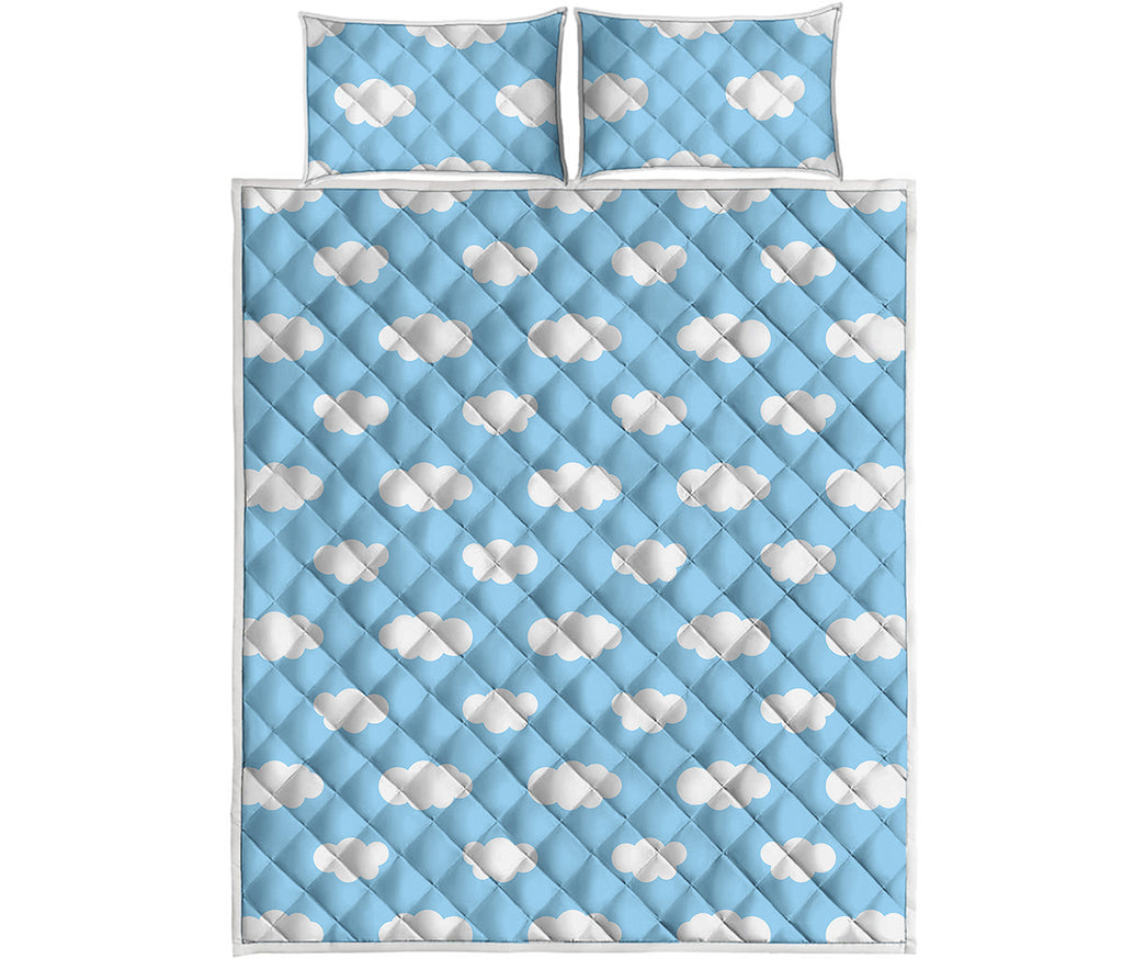 Sky Cloud Pattern Print Quilt Bed Set