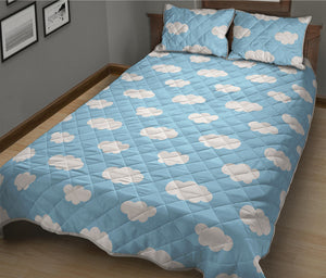 Sky Cloud Pattern Print Quilt Bed Set