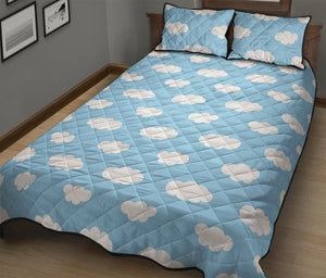 Sky Cloud Pattern Print Quilt Bed Set