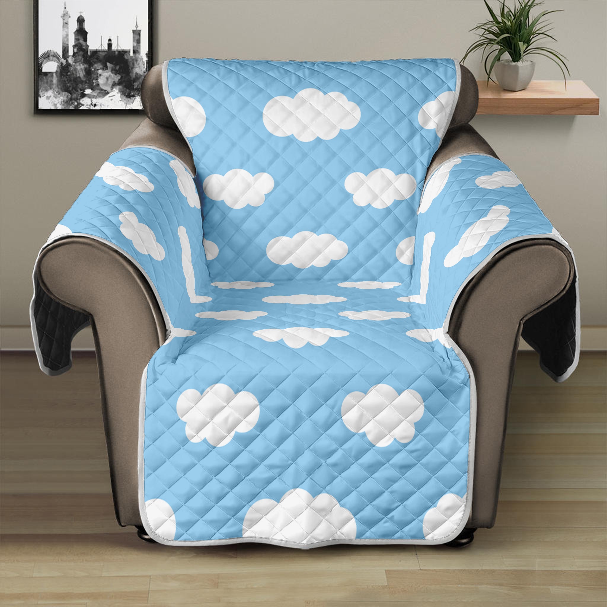 Sky Cloud Pattern Print Recliner Protector