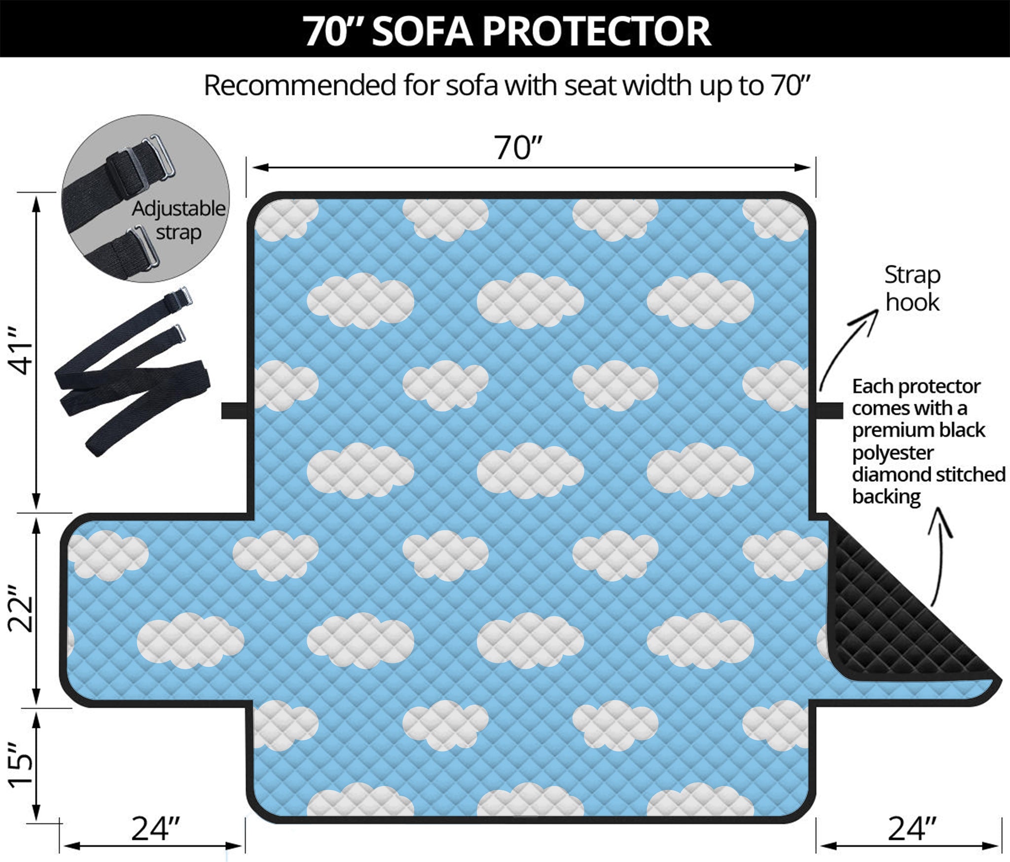 Sky Cloud Pattern Print Sofa Protector