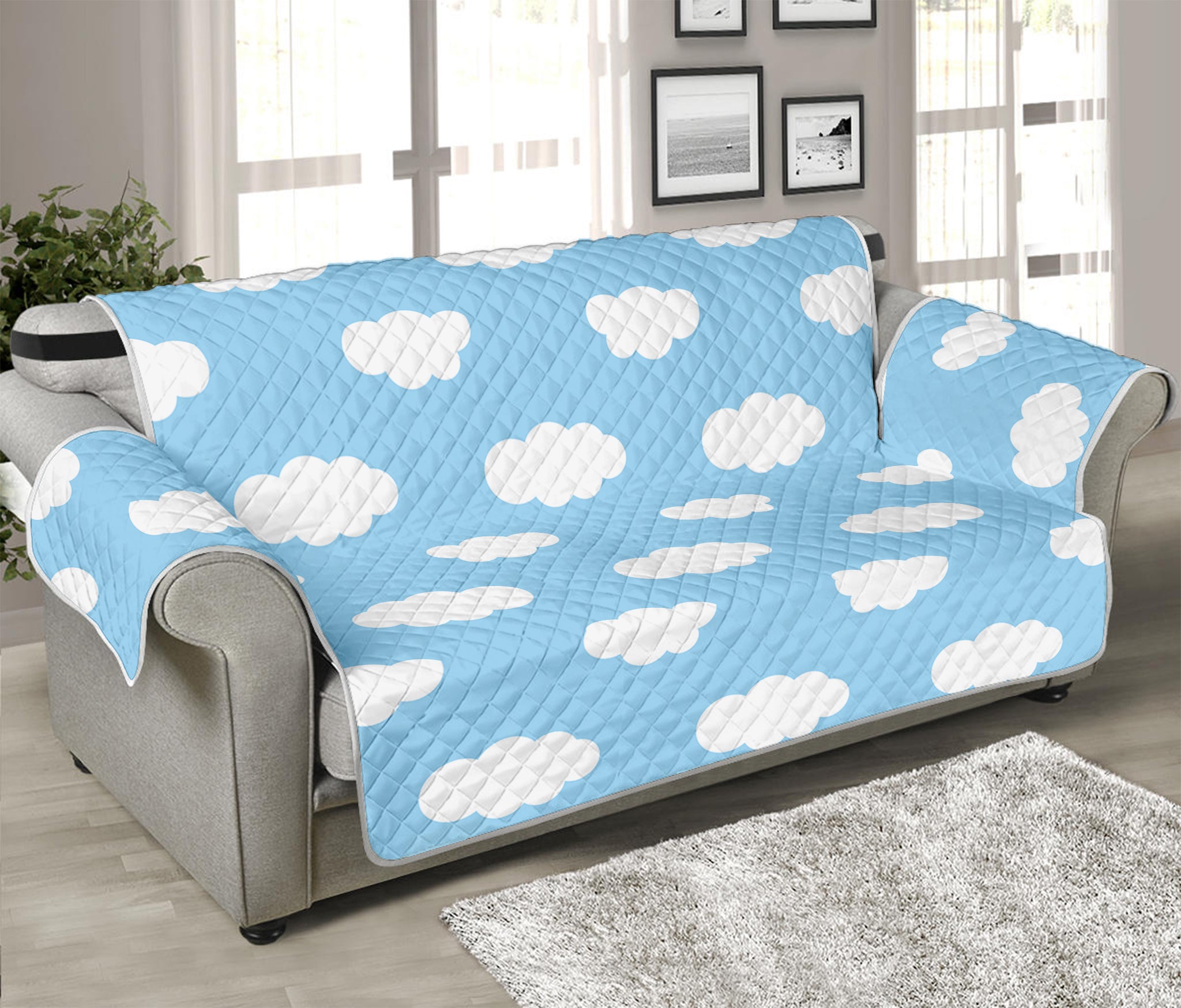 Sky Cloud Pattern Print Sofa Protector