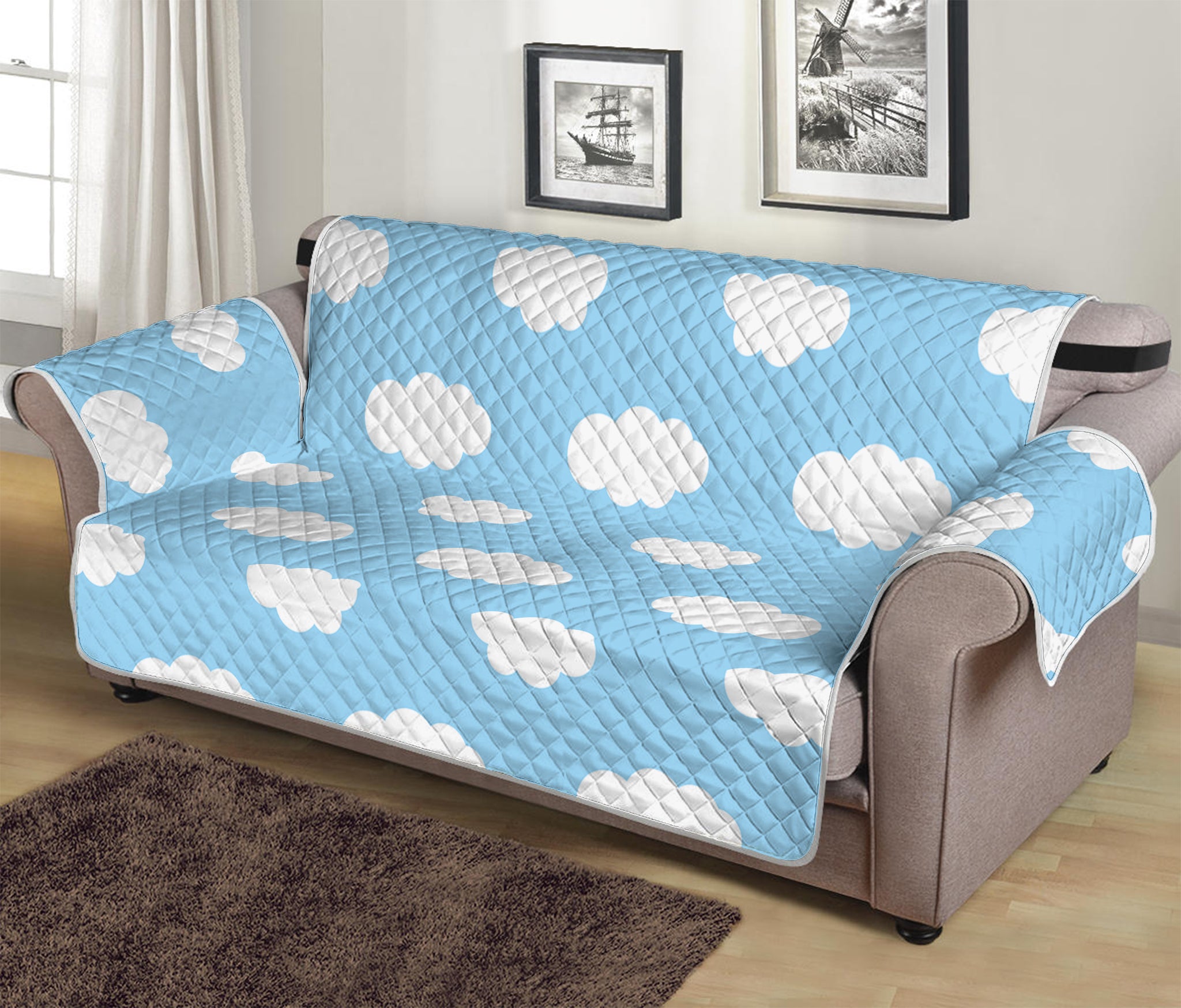 Sky Cloud Pattern Print Sofa Protector